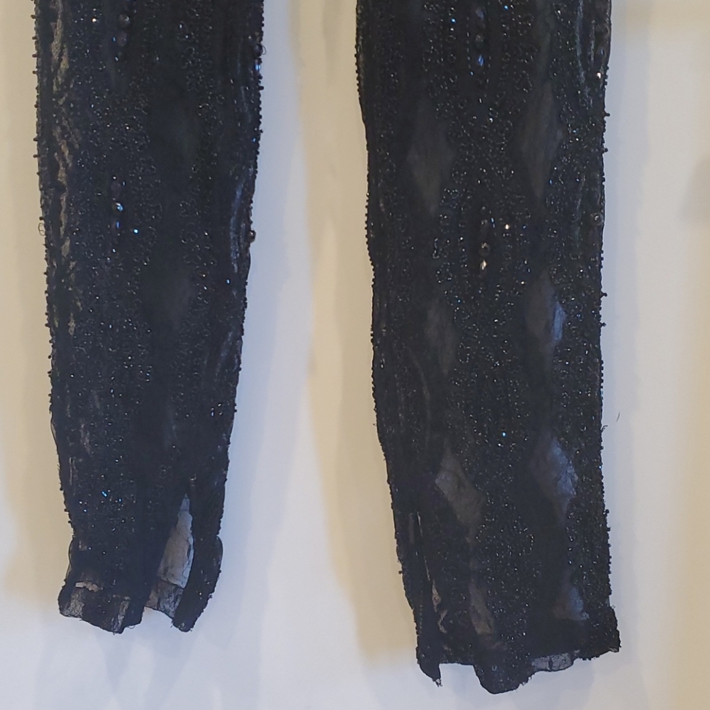 SLP Embellished Tulle Paneled Lace Jumpsuit - Picture 6 of 11